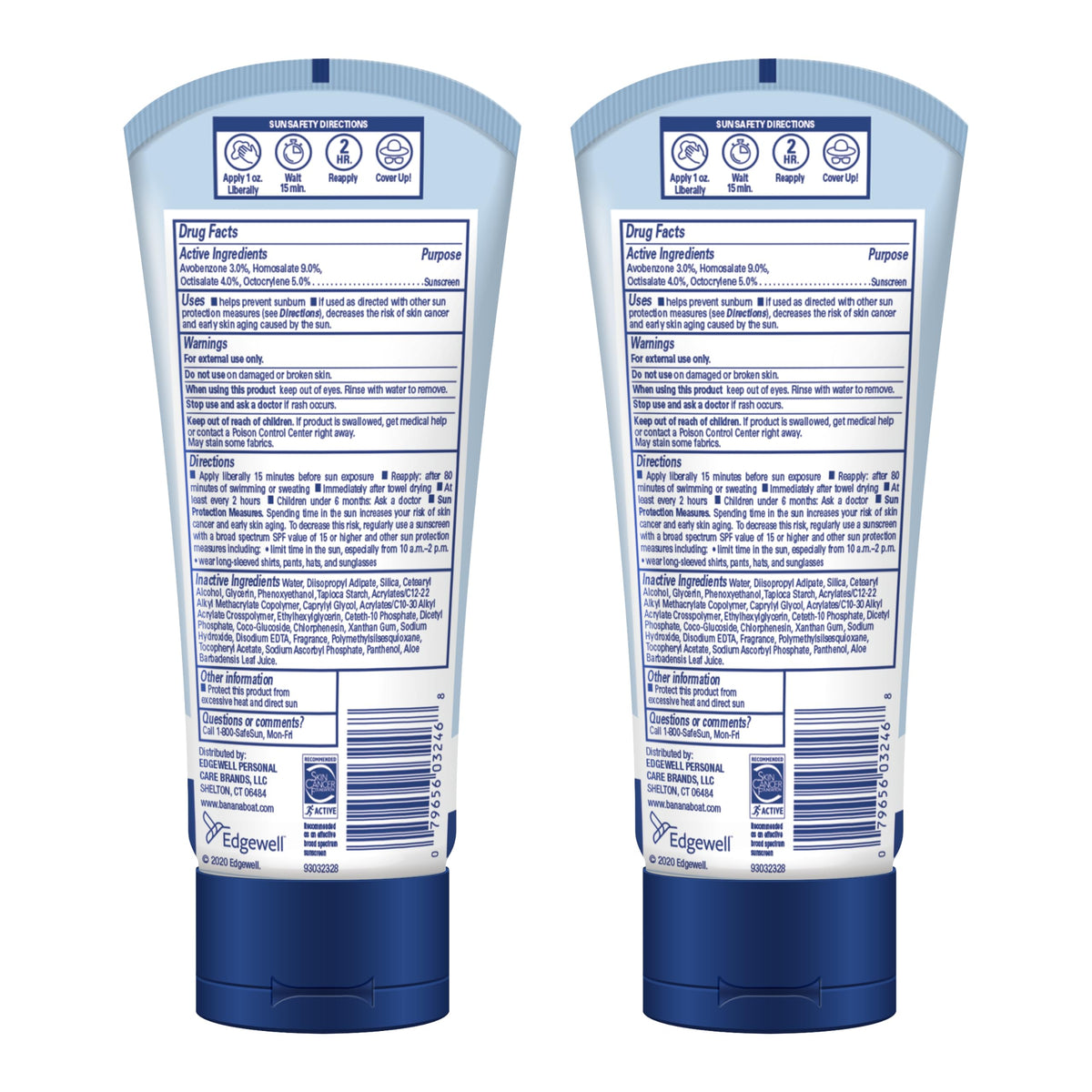 Banana Boat Light As Air Sunscreen Lotion SPF 50 with ski gear