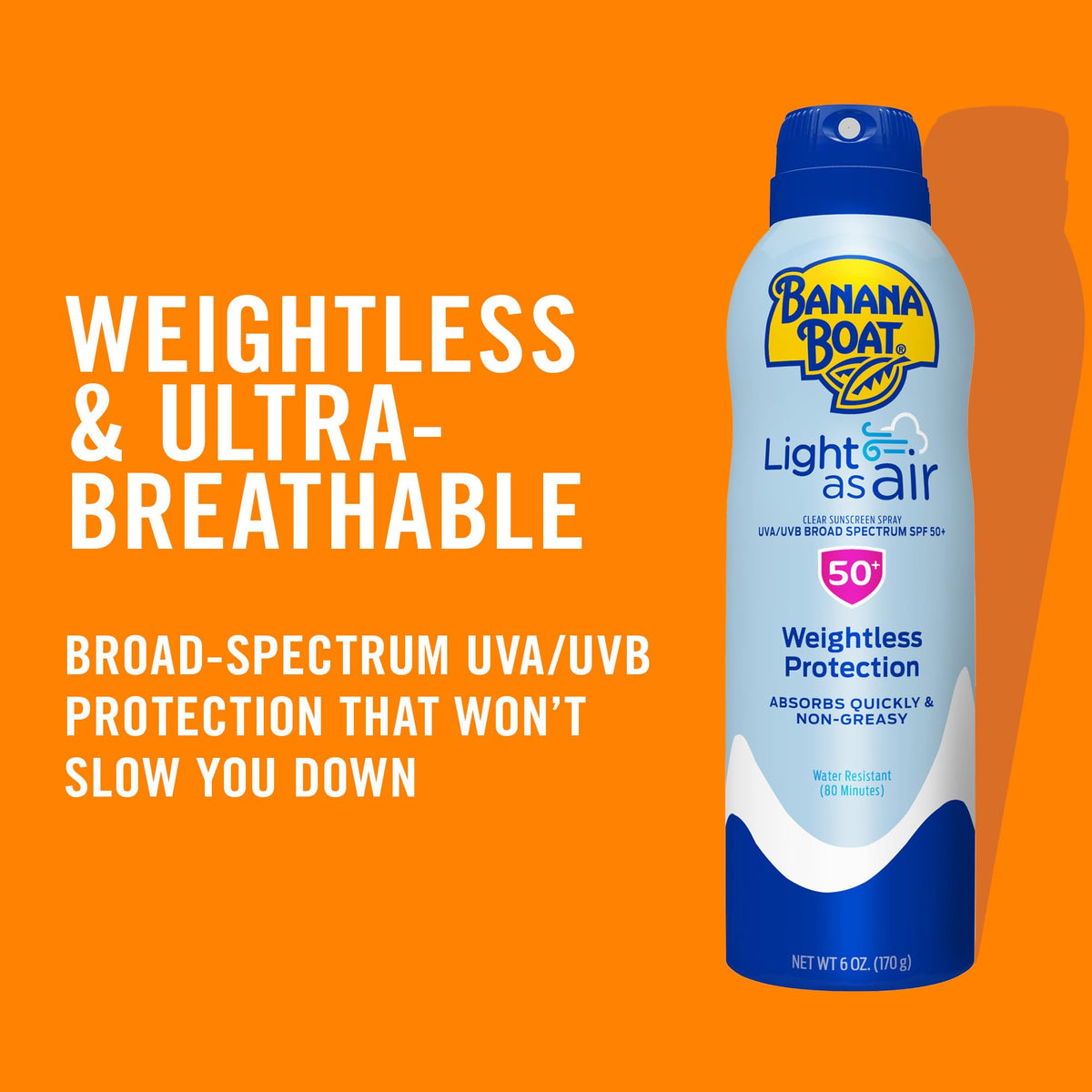 Banana Boat Light As Air Sunscreen Spray SPF 50 back view