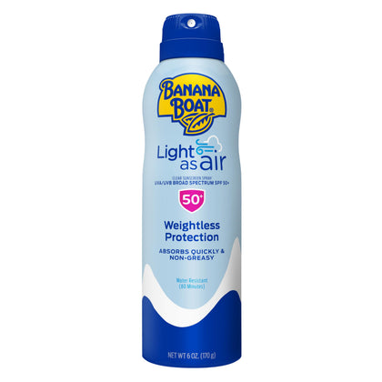 Banana Boat Light As Air Sunscreen Spray SPF 50 front view