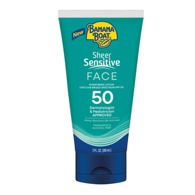 Banana Boat Sheer Sensitive Face Sunscreen Lotion SPF 50 front view