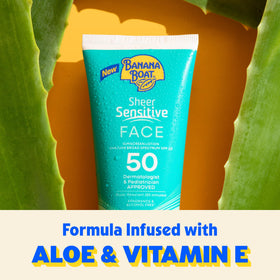 Banana Boat Sheer Sensitive Face Sunscreen Lotion SPF 50 side view