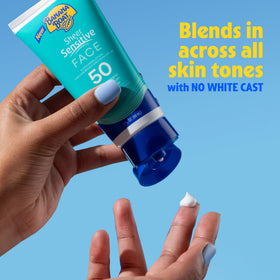 Banana Boat Sheer Sensitive Face Sunscreen Lotion SPF 50 with packaging