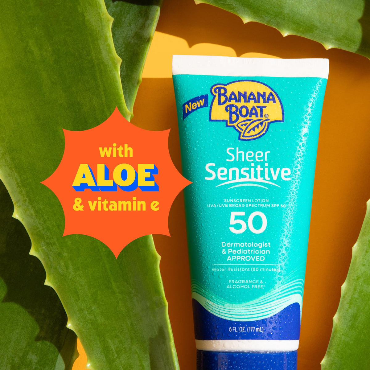 Banana Boat Sheer Sensitive Sunscreen Lotion SPF 50 application on skin