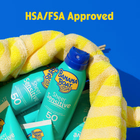Banana Boat Sheer Sensitive Sunscreen Lotion SPF 50 displaying texture