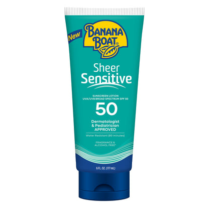 Banana Boat Sheer Sensitive Sunscreen Lotion SPF 50 front view