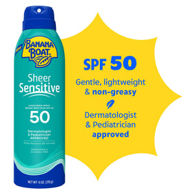 Banana Boat Sheer Sensitive Sunscreen Spray SPF 50 side view