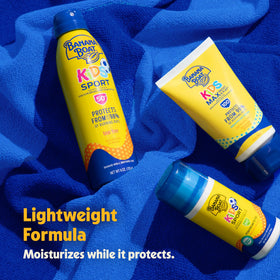 Banana Boat Sport Kids Sunscreen Spray SPF 50 application on child's arm