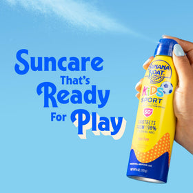 Banana Boat Sport Kids Sunscreen Spray SPF 50 lifestyle scene in outdoor setting
