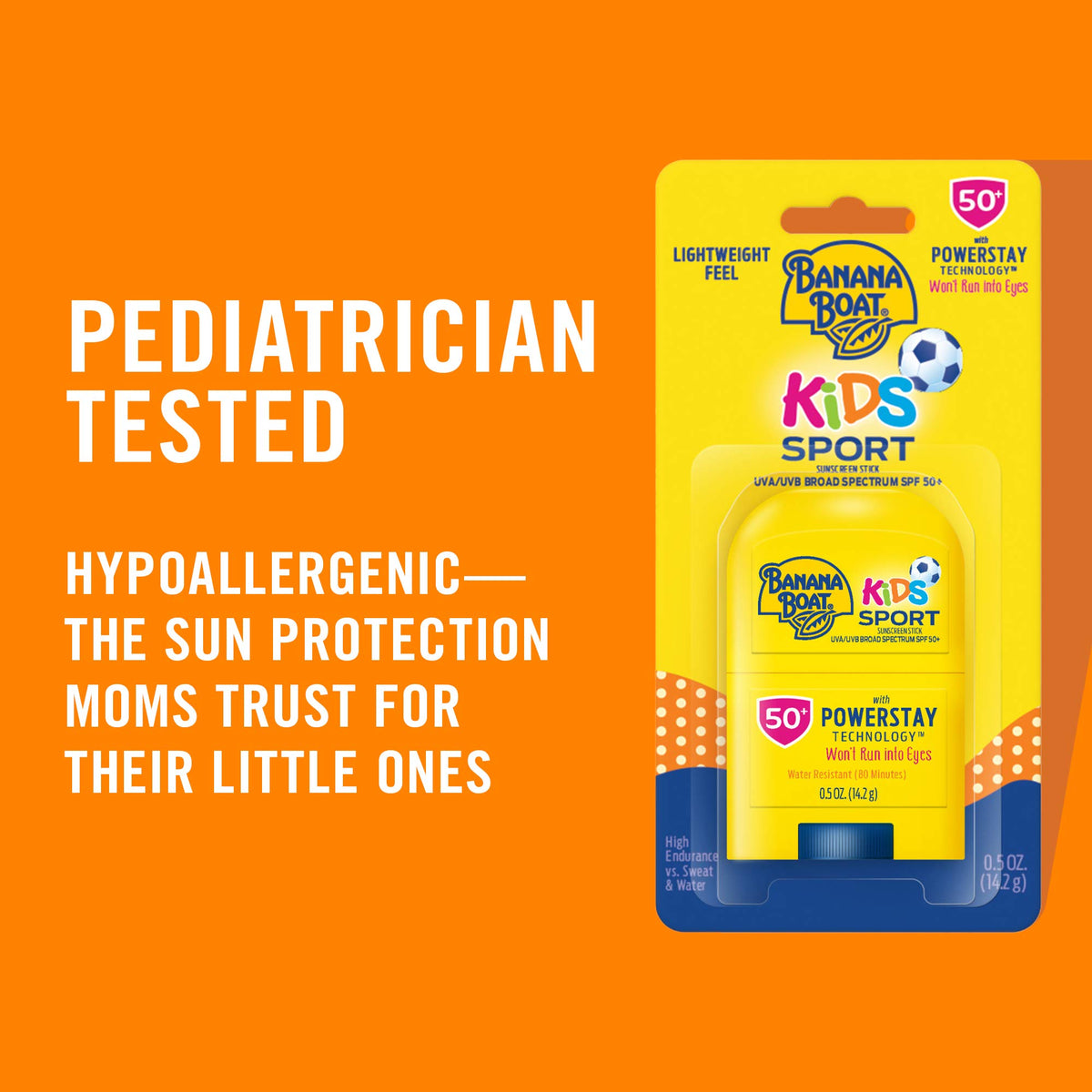 Banana Boat Sport Kids Sunscreen Stick SPF 50 application on skin