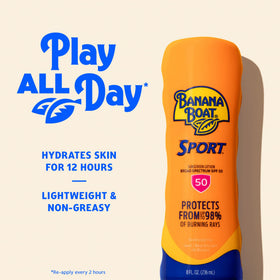 Banana Boat Sport SPF 50 Sunscreen Lotion being applied on skin