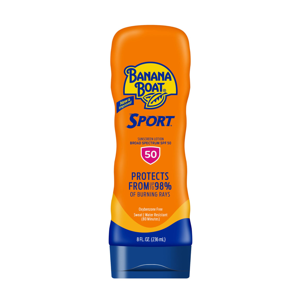 Banana Boat Sport SPF 50 Sunscreen Lotion front view, 8 Fl Oz