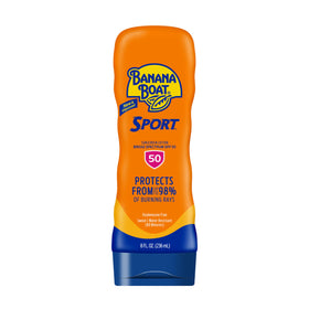 Banana Boat Sport SPF 50 Sunscreen Lotion front view, 8 Fl Oz