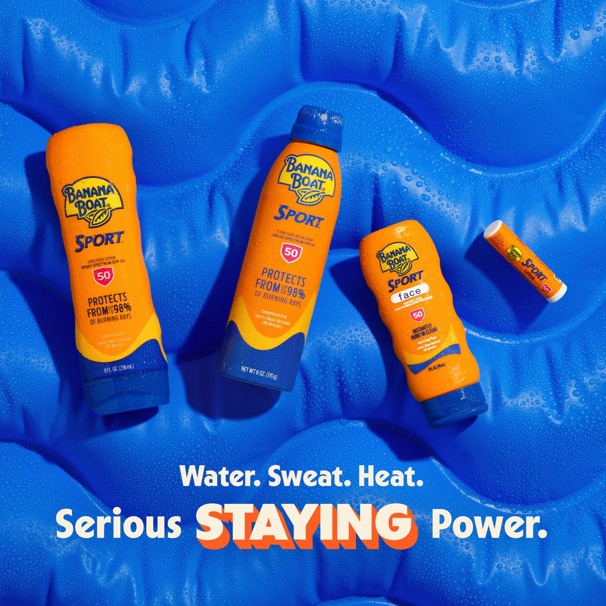 Banana Boat Sport SPF 50 Sunscreen Lotion packaging close-up