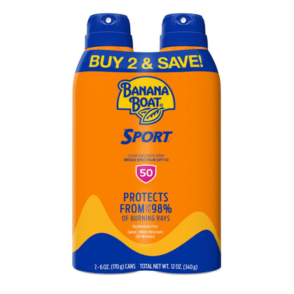 Banana Boat Sport SPF 50 Sunscreen Spray 6 oz front view