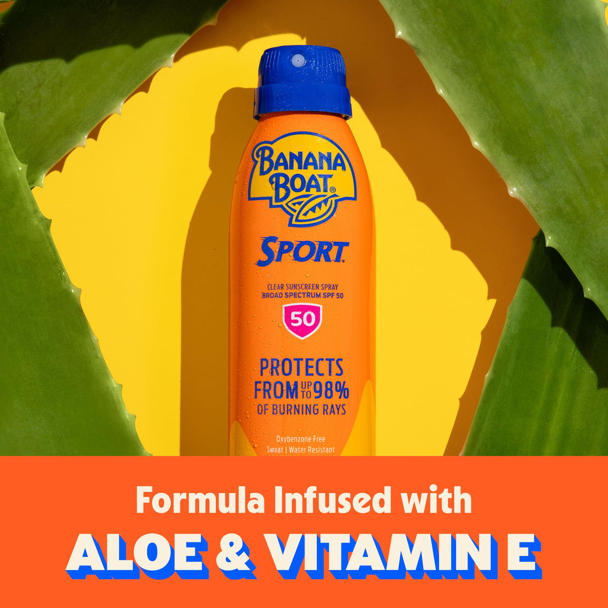 Banana Boat Sport SPF 50 Sunscreen Spray 6 oz side view