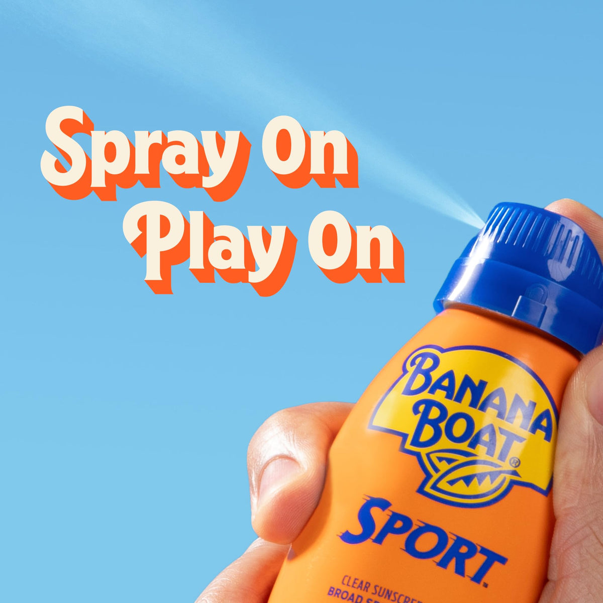 Banana Boat Sport SPF 50 Sunscreen Spray in use during sports activity