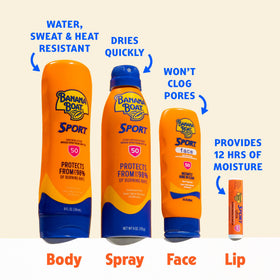 Banana Boat Sport SPF 50 Sunscreen Spray packaging details