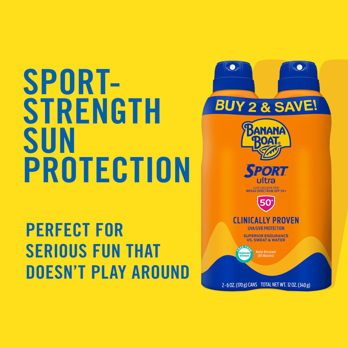 Banana Boat Sport Sunscreen SPF 50 application on skin