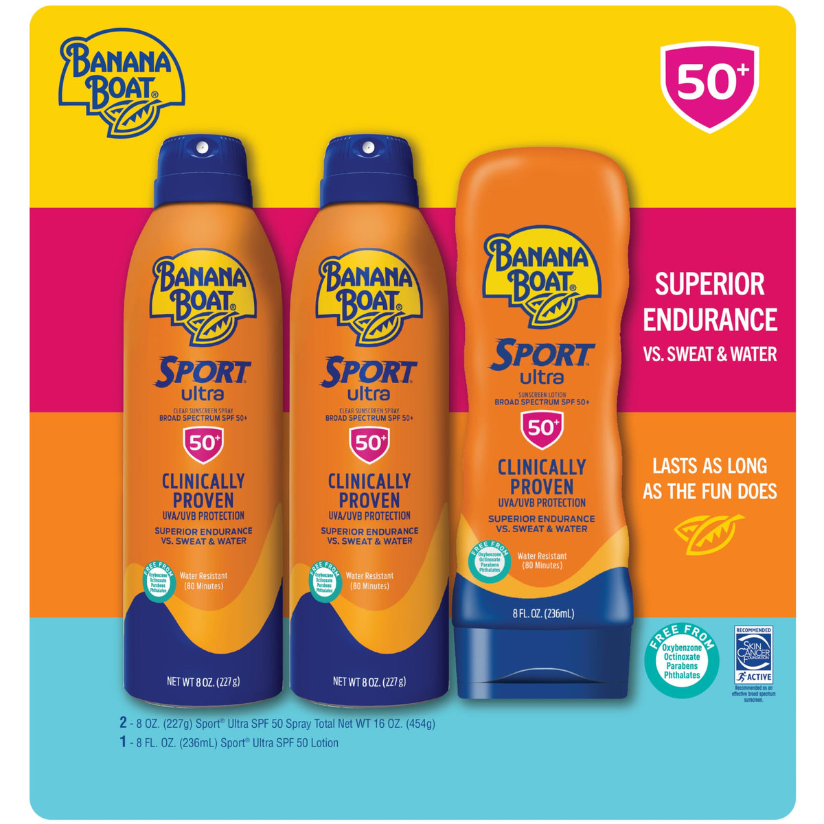 Banana Boat Sport Sunscreen SPF 50 bottle side view