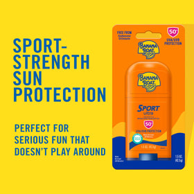 Banana Boat Sport Sunscreen Stick SPF 50 application on skin