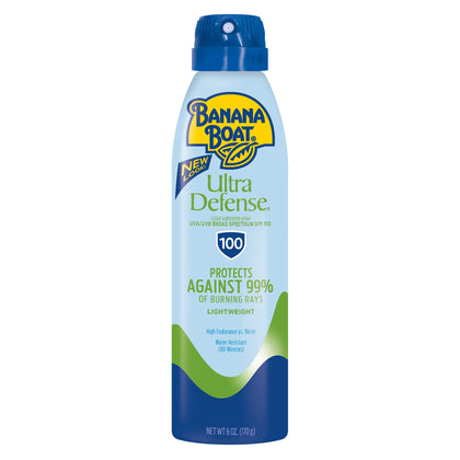 Banana Boat Ultra Defense Clear Sunscreen Spray SPF 100 front view