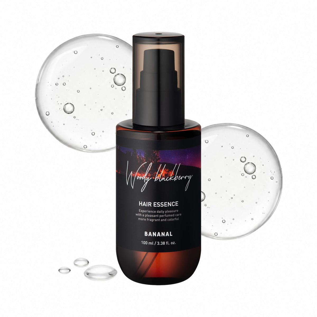 BANANAL 2-in-1 Hair Serum & Perfume Oil front view with Woody Blackberry scent