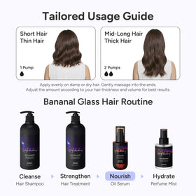 BANANAL Hair Serum in lifestyle setting with natural background