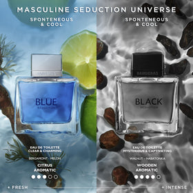 Banderas Seduction In Black Eau de Toilette Spray with fragrance notes