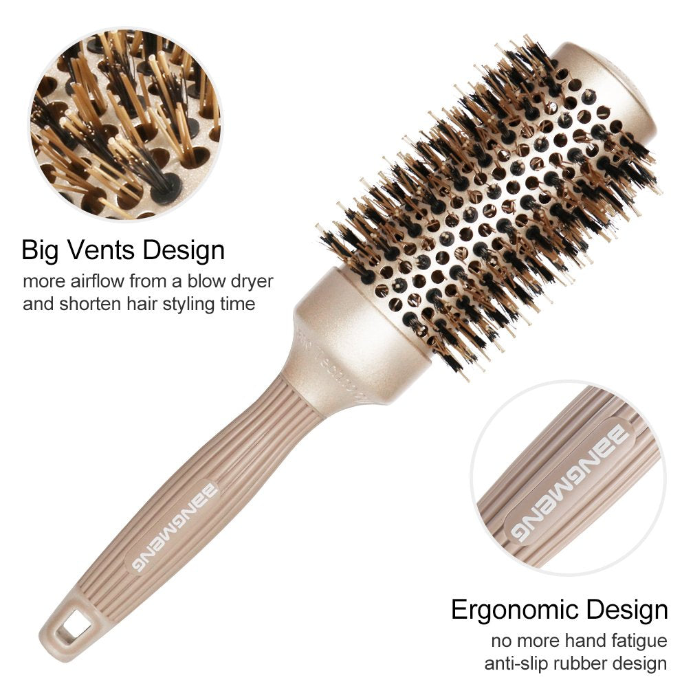 BANGMENG Round Brush Blow Out with boar bristles close-up
