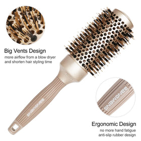 BANGMENG Round Brush Blow Out with boar bristles close-up