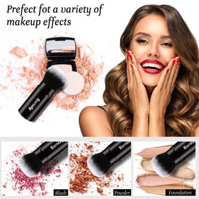 Banidy Kabuki Brush alongside makeup products