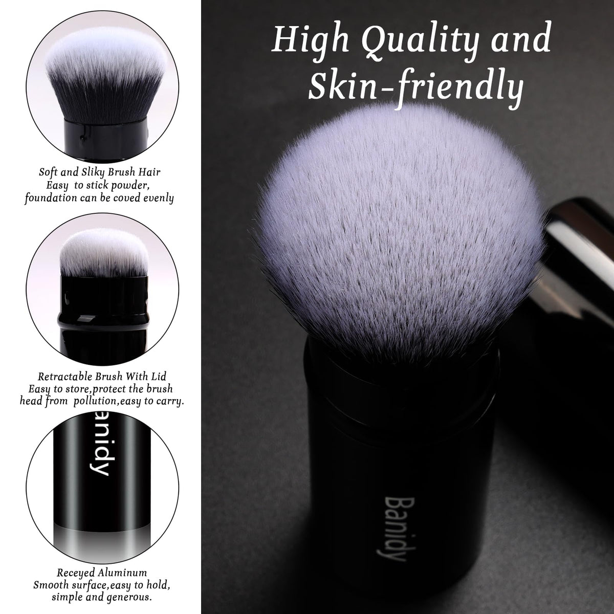 Banidy Kabuki Brush in a travel bag