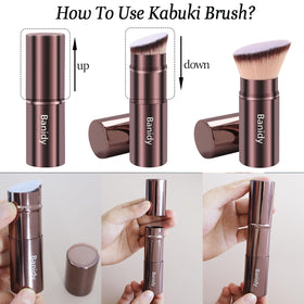 Banidy Kabuki Brush in use applying powder foundation