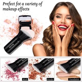 Banidy Retractable Kabuki Brush in travel bag for portability