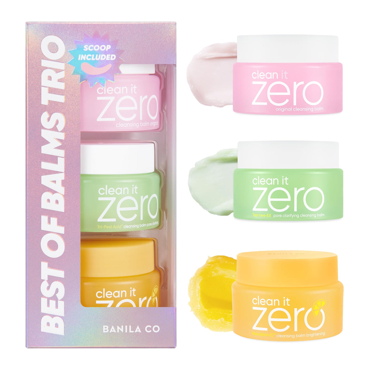 BANILA CO Clean it Zero Best of Balms Trio packaging front view