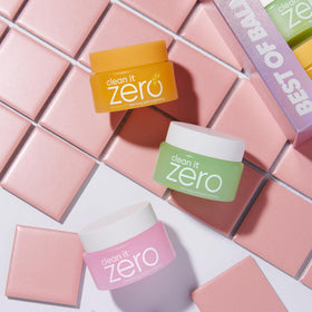 BANILA CO Clean it Zero Cleansing Balm Brightening on a bathroom counter