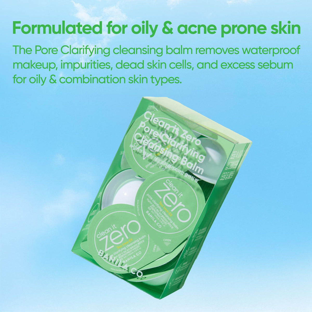 BANILA CO Clean It Zero Pore Clarifying Balm Travel Kit packaging