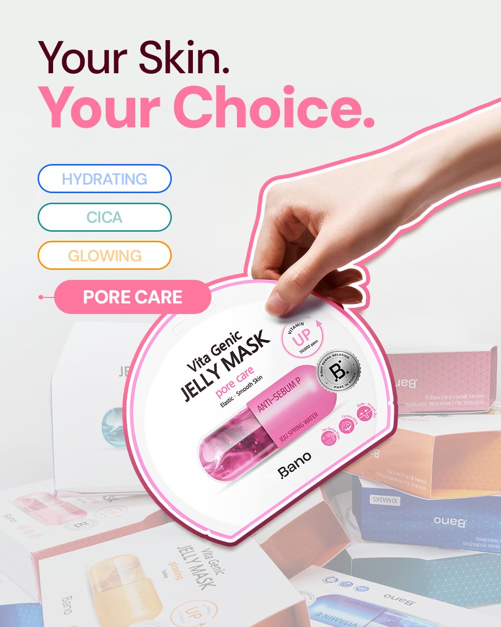 Bano Genic Jelly Pore Care Sheet Mask product in a skincare routine