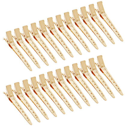 Bantoye 24-pack duck bill clips in gold colour front view