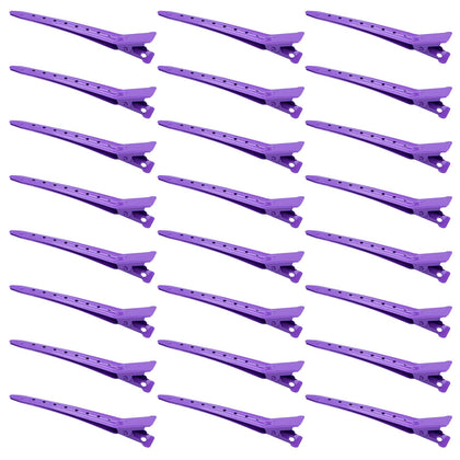 Bantoye Duck Bill Clips 24 pack purple metal clips front view
