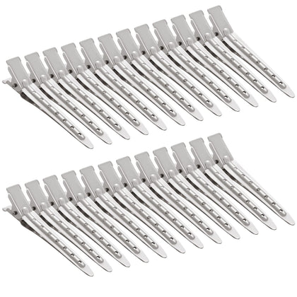 Bantoye Duck Bill Clips 24 pack silver metal front view