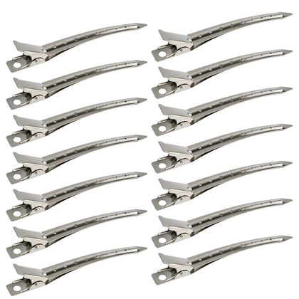 Bantoye Duck Bill Clips 24 pack silver metal front view