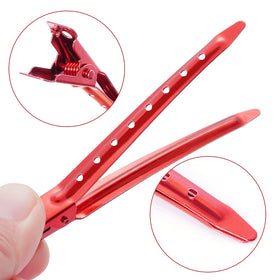 Bantoye Duck Bill Clips in a bright red colour on a white background