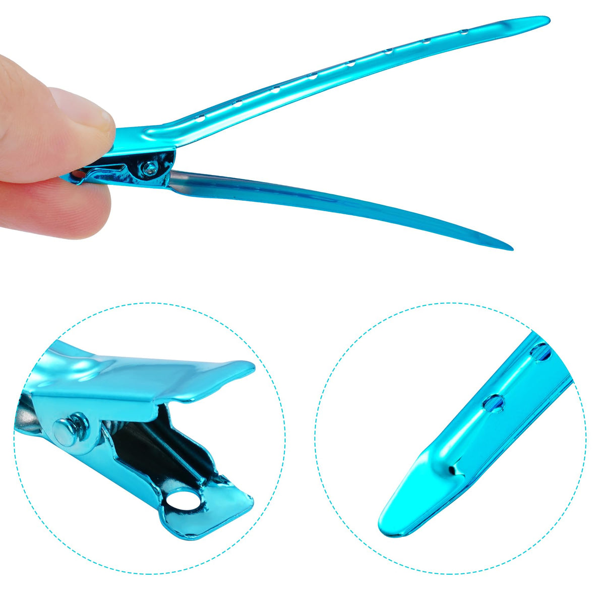 Bantoye Duck Bill Clips in use during hair styling