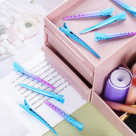 Bantoye Duck Bill Clips in use during hair styling