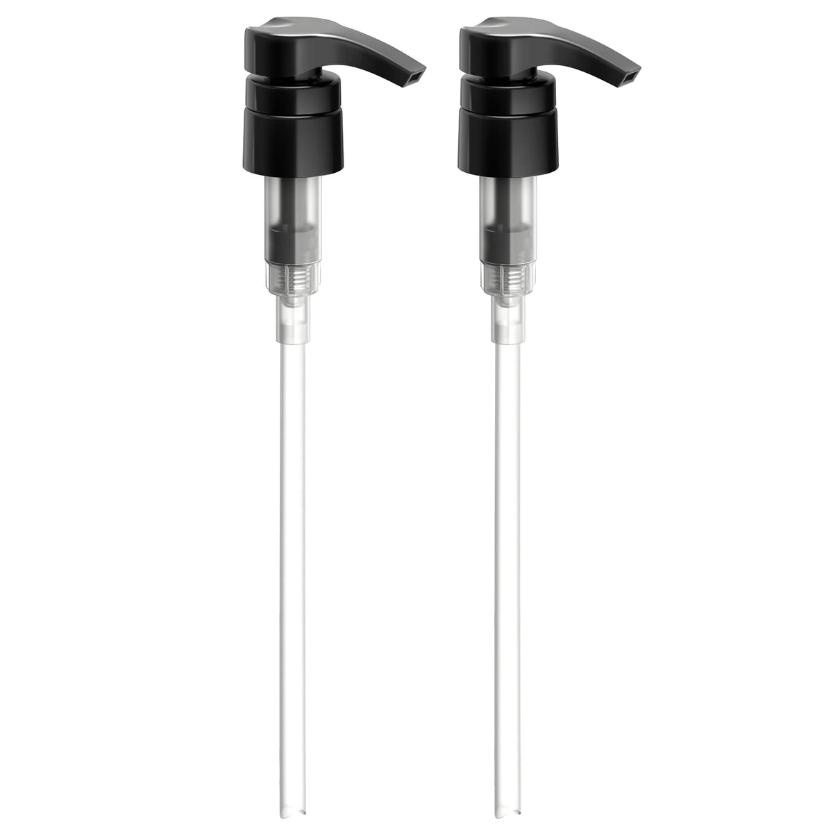 Bar5F Pump Dispenser front view, white with clear tube