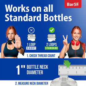 Bar5F pump dispenser installed on a salon shampoo bottle