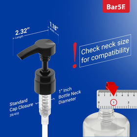 Bar5F Pump Dispenser side view showing neck compatibility