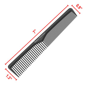 Bardeau Essentials carbon fiber combs side view with fine and wide teeth