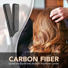 Bardeau Essentials Tail Comb in use on straight hair